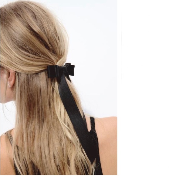 NWT ZARA SATIN EFFECT BOW HAIR CLIP - Picture 5 of 5